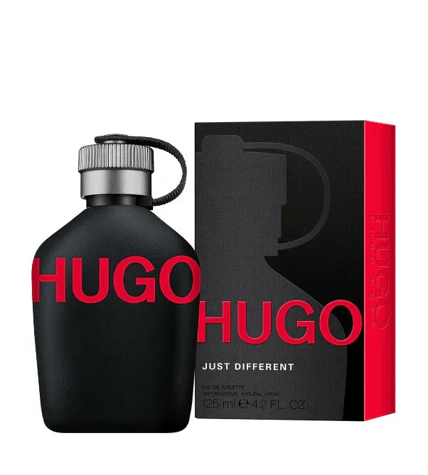 Hugo Just Different Eau de Toilette 125ml bottle with black and red packaging