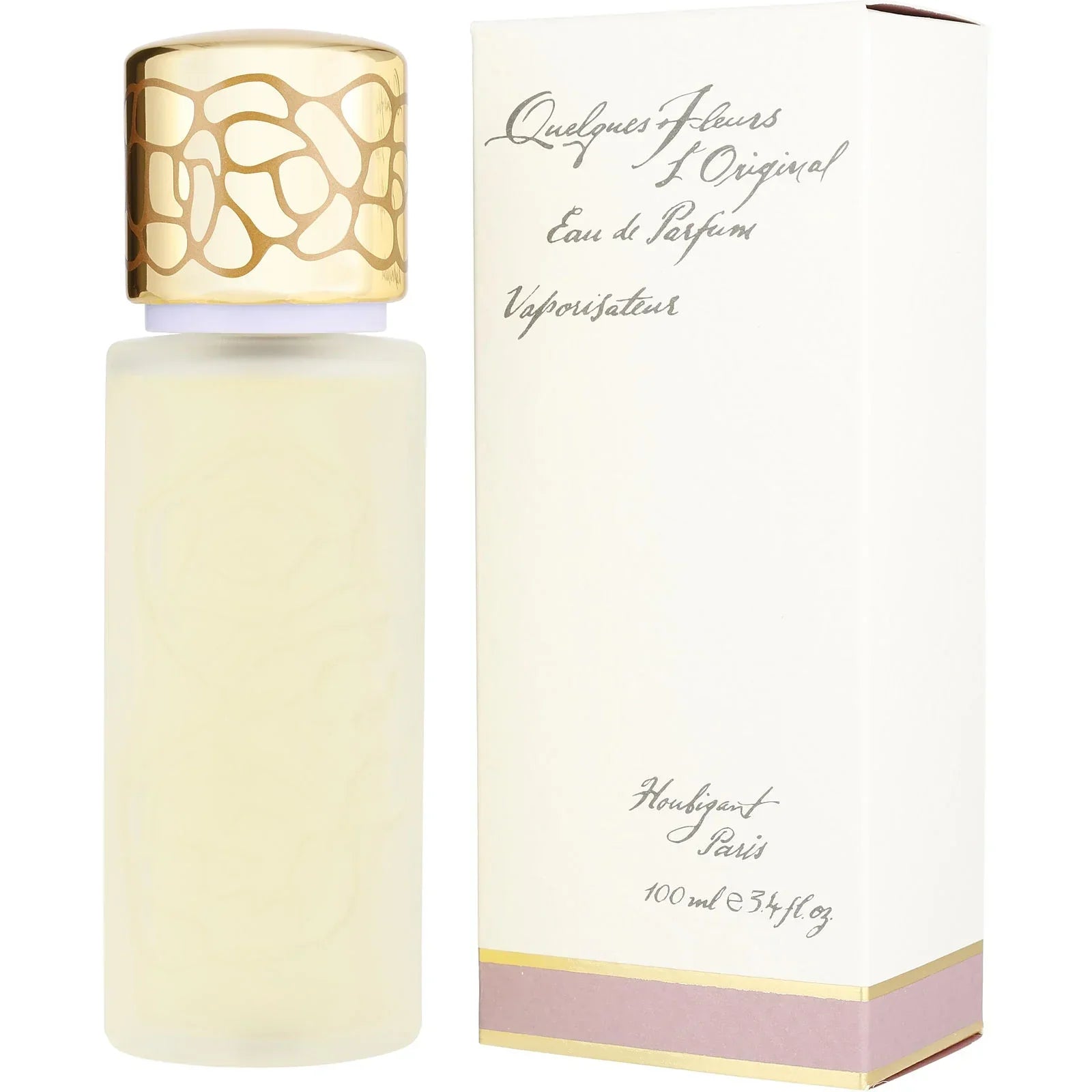 Quelques Fleurs L'Original Eau de Parfum by Houbigant Paris, 100ml bottle with gold cap and cream box
