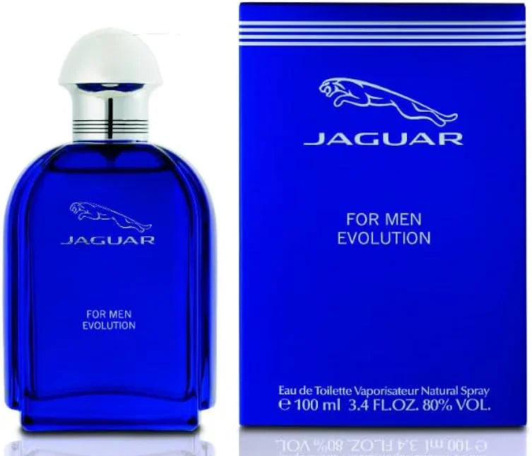 Jaguar For Men Evolution Eau de Toilette 100ml blue bottle and box, authentic men's perfume