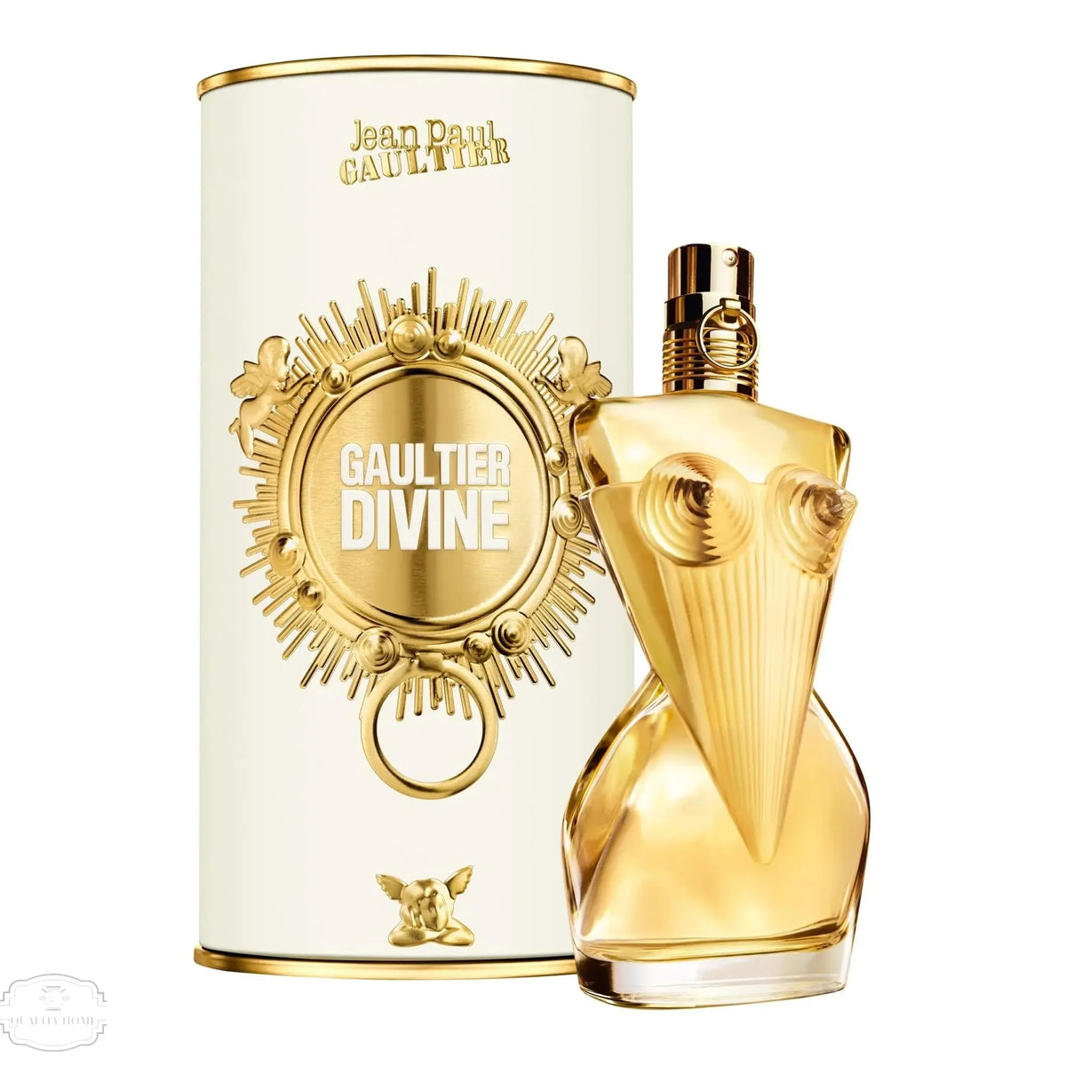 Jean Paul Gaultier Divine perfume bottle with gold accents and luxury packaging
