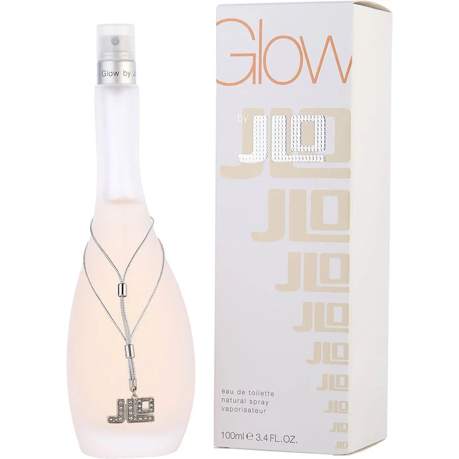 Glow by JLo perfume bottle and box, 100ml eau de toilette with diamond-embellished pendant design