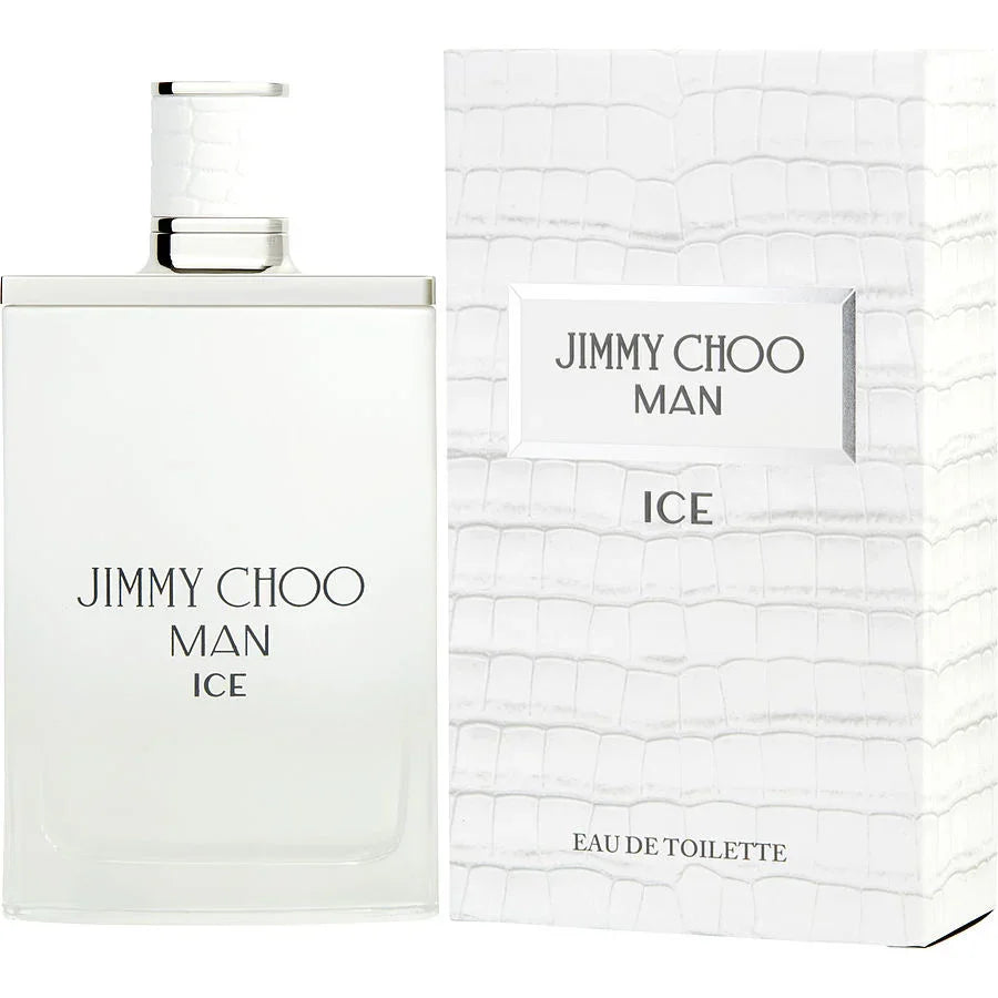 Jimmy Choo Man Ice Eau de Toilette bottle and textured white box, men's fragrance