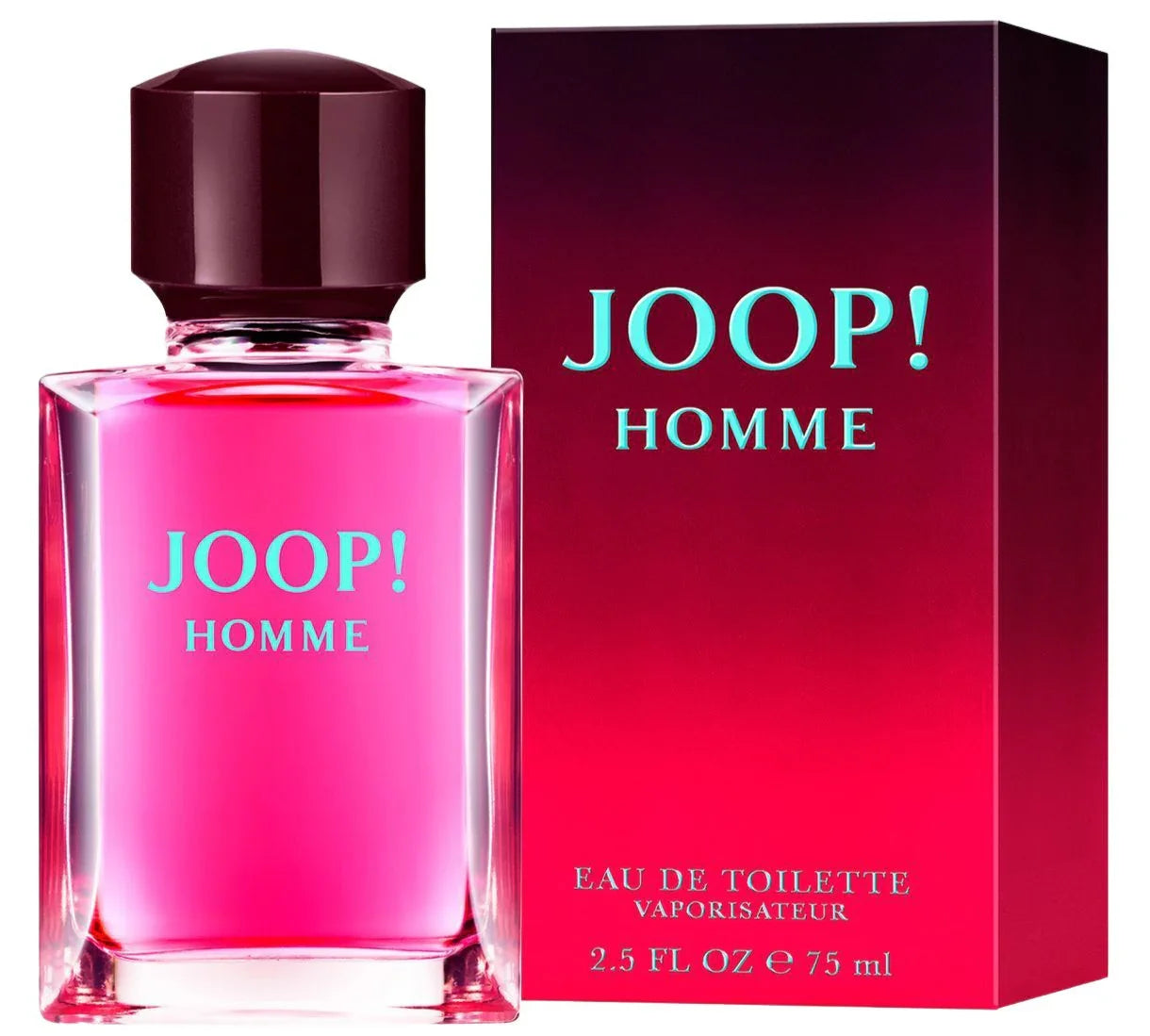 JOOP! Homme Eau de Toilette 75ml bottle with vibrant pink liquid and matching box, men's fragrance