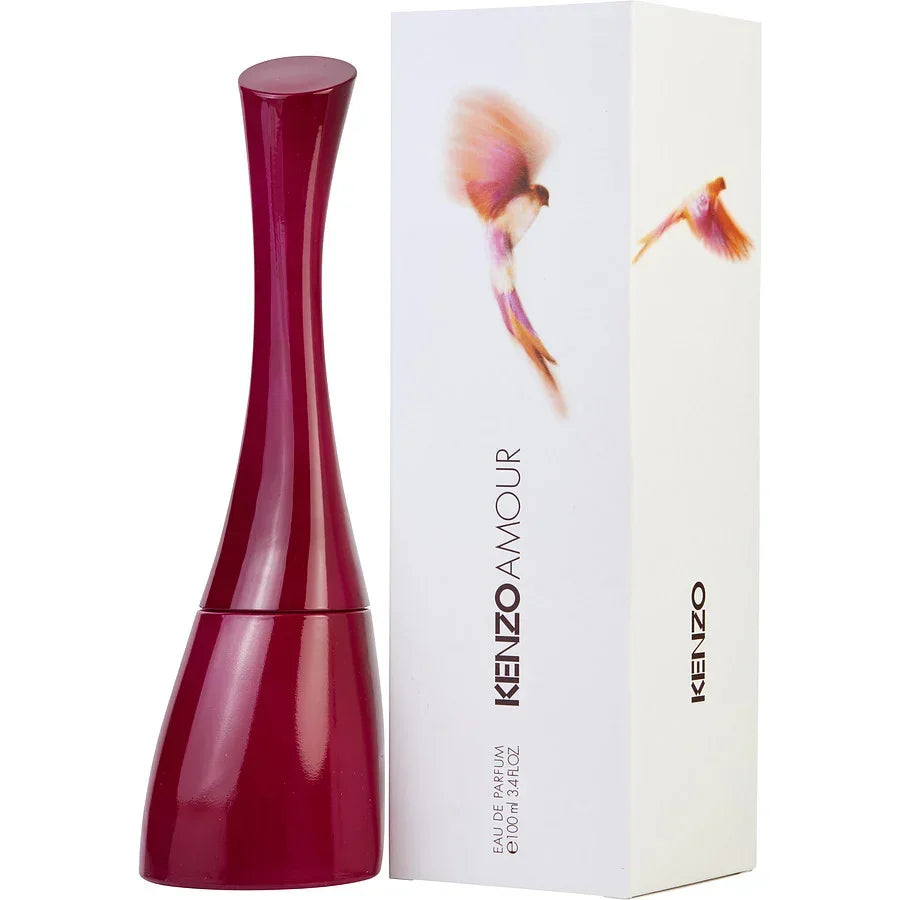 Kenzo Amour Eau de Parfum 100ml bottle with white box featuring birds, luxury perfume for women