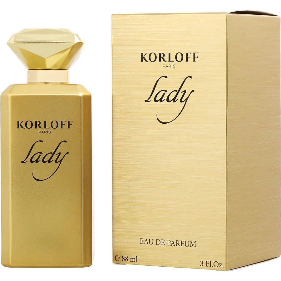 Korloff Paris Lady Eau de Parfum 88ml gold bottle & box, luxury fragrance for women