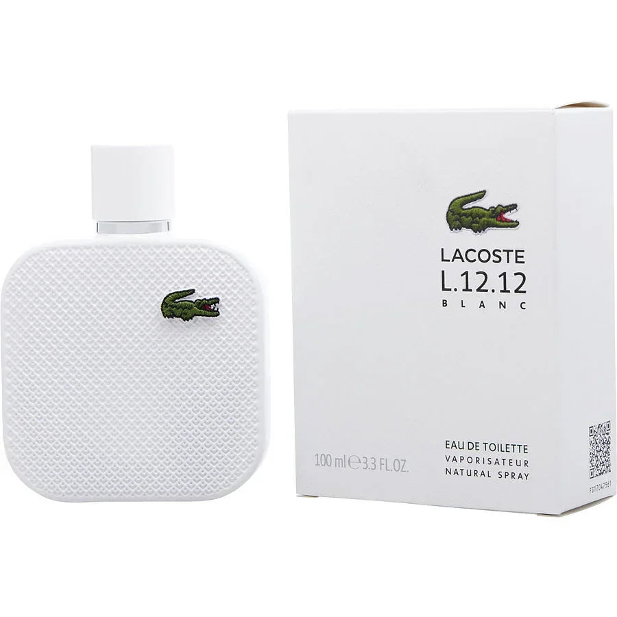 Lacoste L.12.12 Blanc Eau de Toilette 100ml bottle and box with green crocodile logo