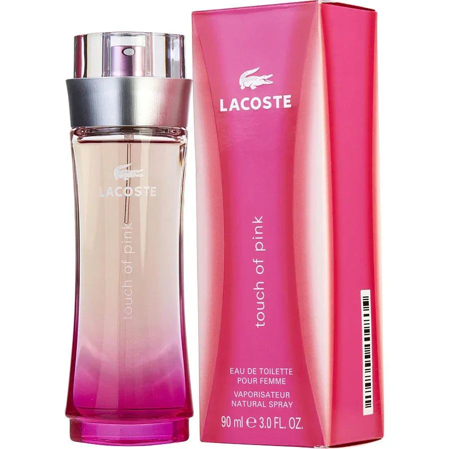 Lacoste Touch of Pink Eau de Toilette for Women, 90ml bottle with pink gradient and matching box