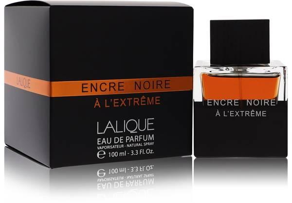 Lalique Encre Noire À L'Extrême Eau de Parfum 100ml bottle and box, luxury fragrance for men