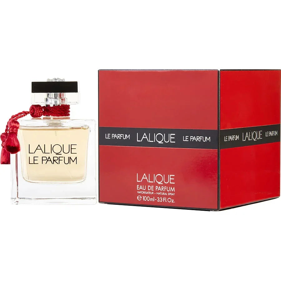 Lalique Le Parfum Eau de Parfum 100ml bottle with red tassel and luxury red box, authentic fragrance for women