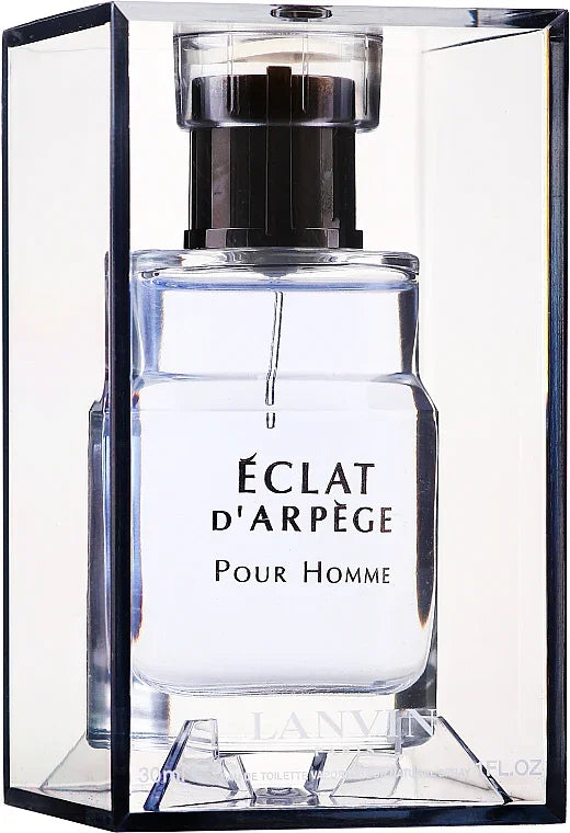 Lanvin Éclat d'Arpège Pour Homme men's perfume in clear glass bottle with black cap, 30ml