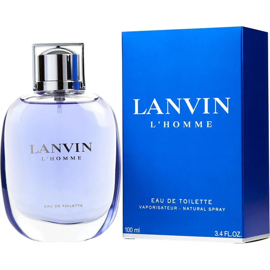 Lanvin L'Homme Eau de Toilette 100ml bottle with blue box, men's fragrance for Qatar beauty shoppers
