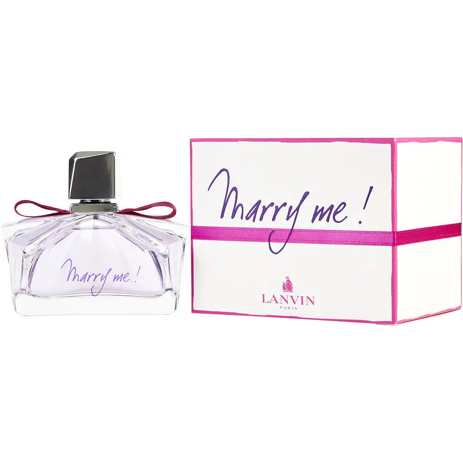 Lanvin Marry Me perfume bottle with pink ribbon and gift box, elegant fragrance for women