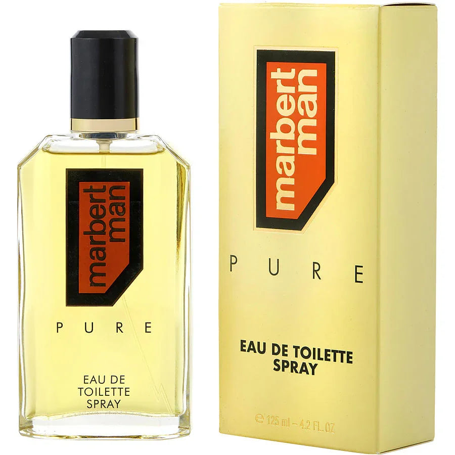 Marbert Man Pure Eau de Toilette Spray 125ml for men, authentic fragrance with gold packaging