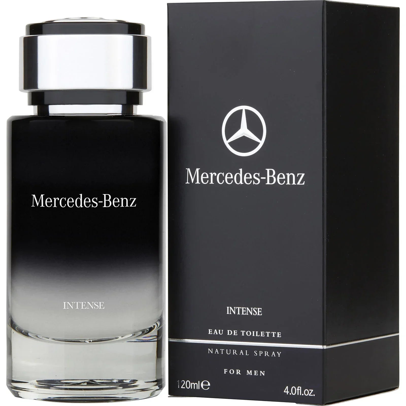 Mercedes-Benz Intense Eau de Toilette for Men, 120ml bottle with sleek black packaging