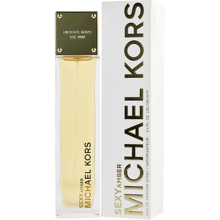 Michael Kors Sexy Amber Eau de Parfum spray bottle and box, 100ml, luxury fragrance for women