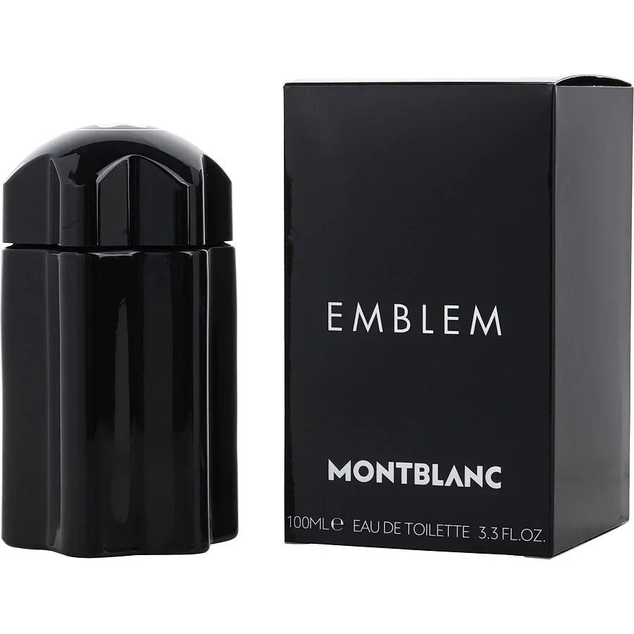 Montblanc Emblem Eau de Toilette 100ml black bottle and box, luxury men's fragrance