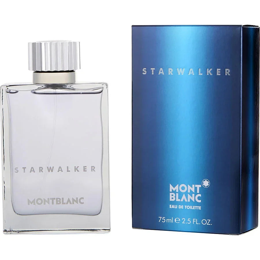 Montblanc Starwalker Eau de Toilette 75ml bottle and blue box, men's fragrance