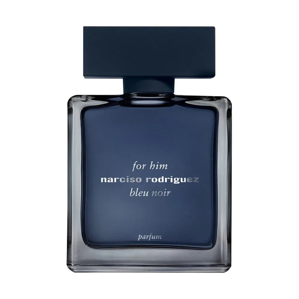 Narciso Rodriguez for Him Bleu Noir Parfum bottle, dark blue fragrance for men