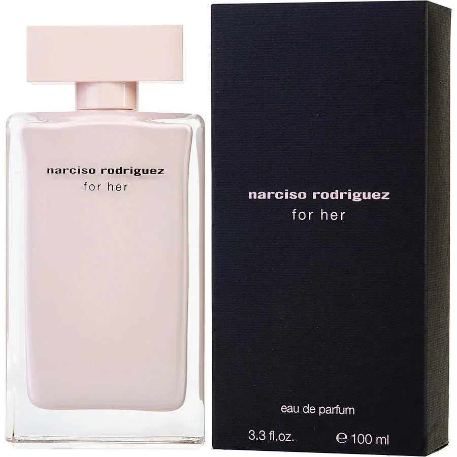 Narciso Rodriguez For Her eau de parfum 100ml bottle with black box, luxury women's fragrance