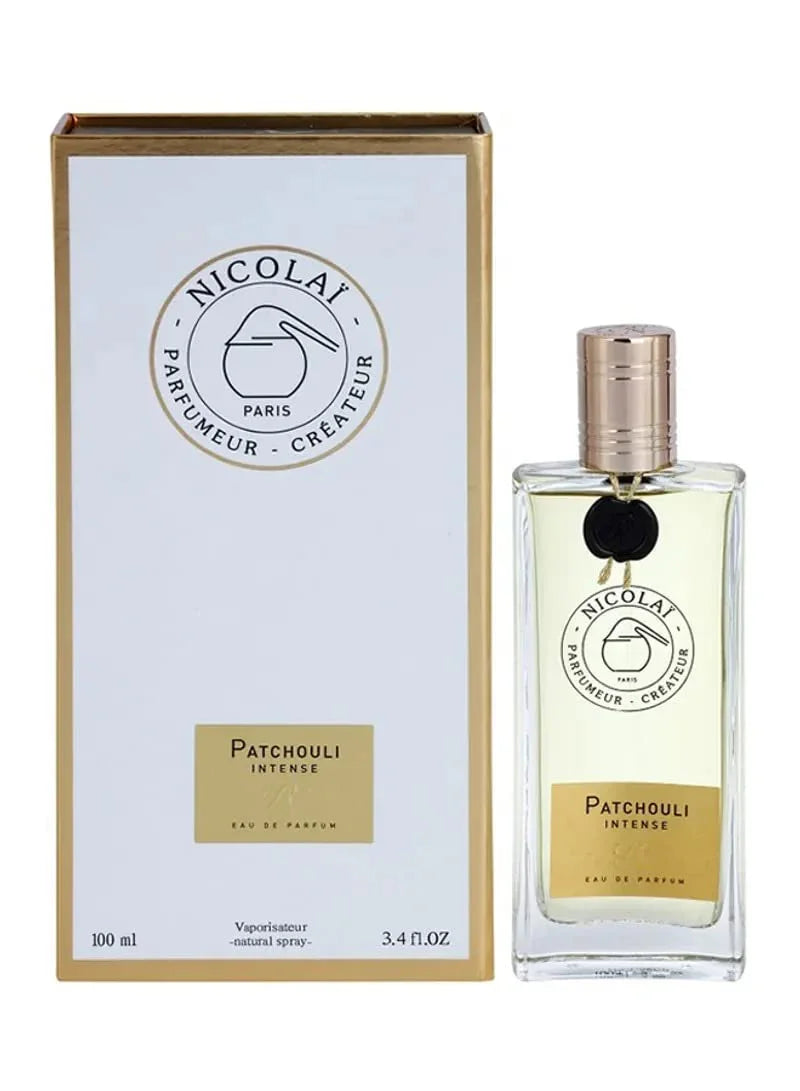Nicolai Patchouli Intense Eau de Parfum 100ml bottle and box, luxury fragrance for women and men