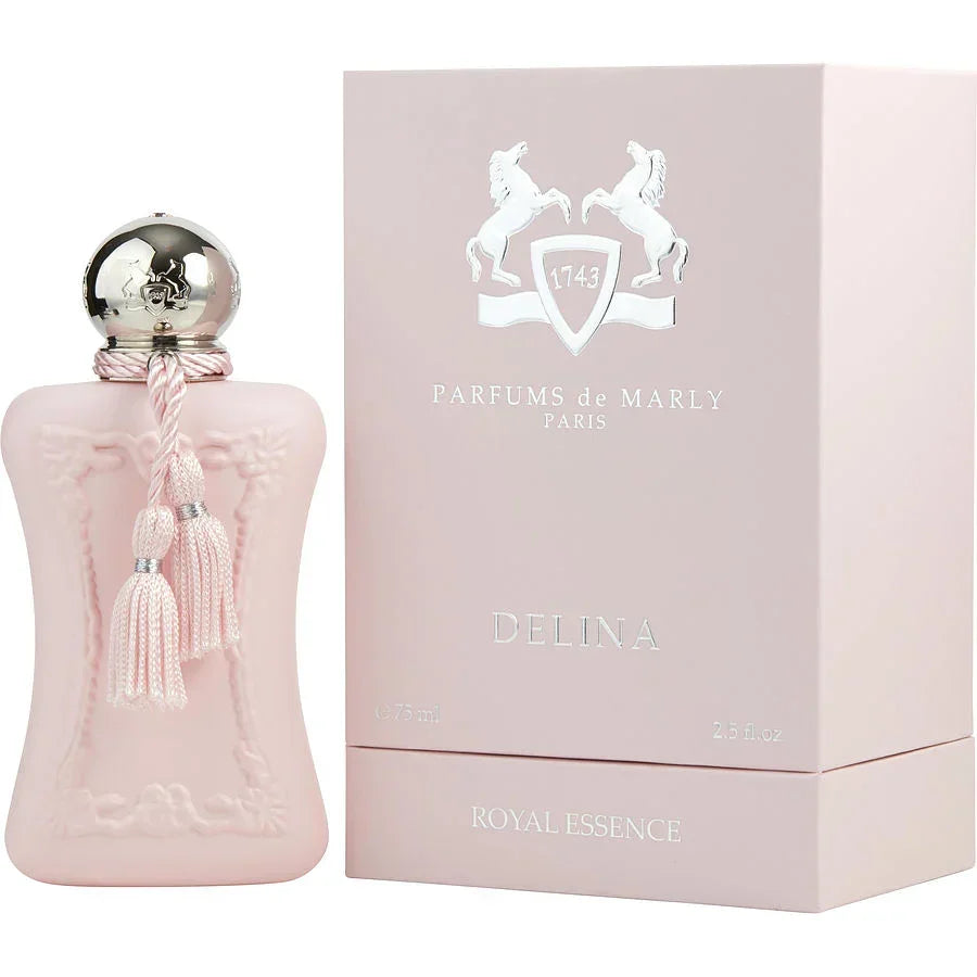 Delina by Parfums de Marly, 75ml pink perfume bottle with tassel cap and luxury box, Royal Essence fragrance