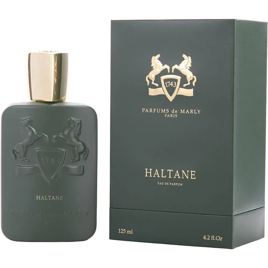 Haltane Eau de Parfum by Parfums de Marly, 125ml bottle with green packaging and gold emblem