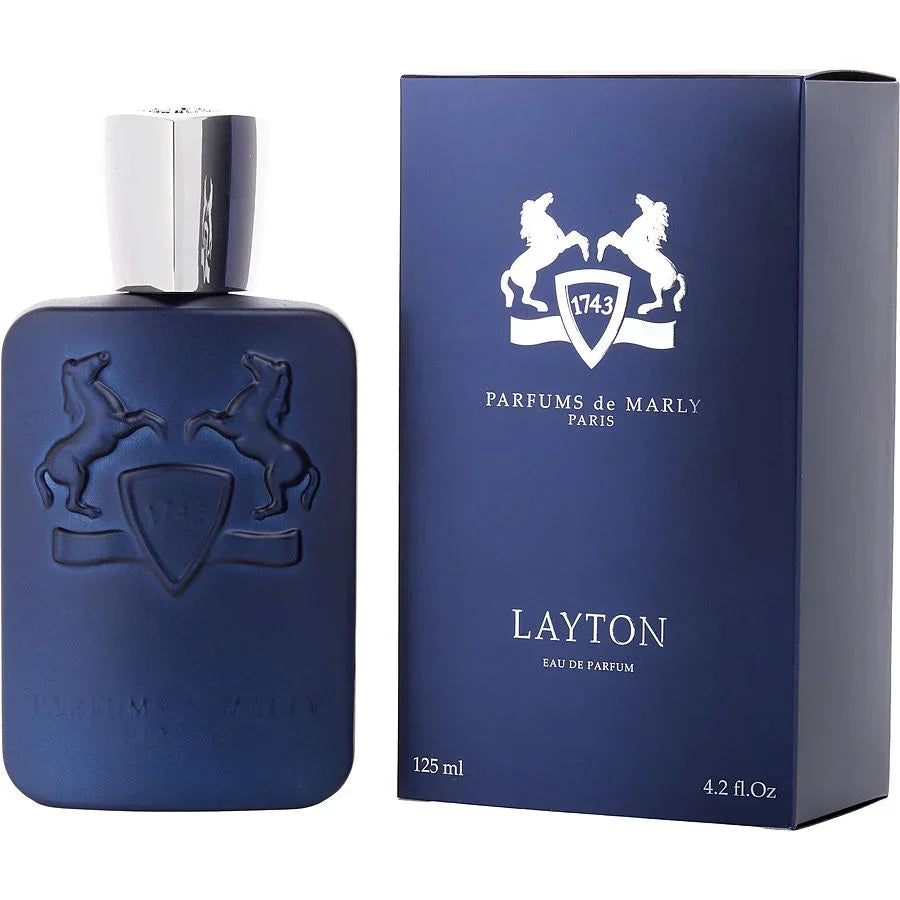 Layton Eau de Parfum 125ml by Parfums de Marly, luxury fragrance with blue bottle and box design