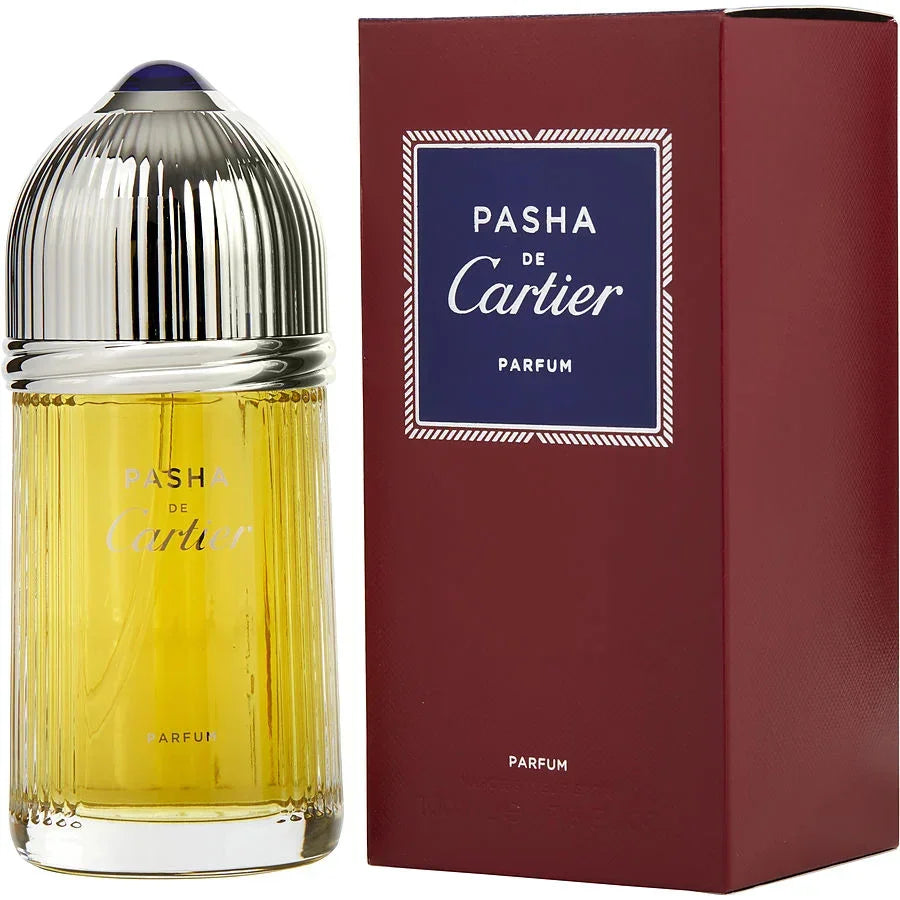 Pasha de Cartier Parfum bottle with red box, luxury fragrance for men