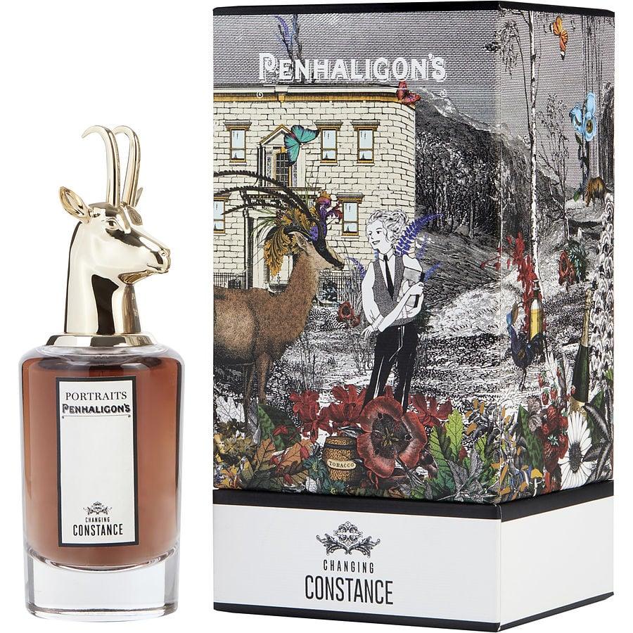 Penhaligon's Changing Constance perfume with golden deer cap and illustrated box