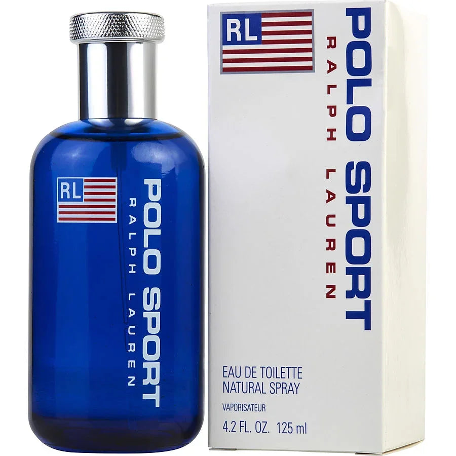 Ralph Lauren Polo Sport Eau de Toilette 125ml blue bottle with American flag design