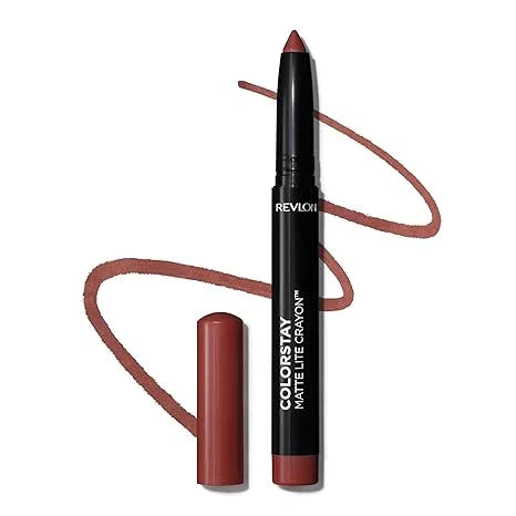 Revlon ColorStay Matte Lite Crayon lip pencil in warm brown shade with swatch