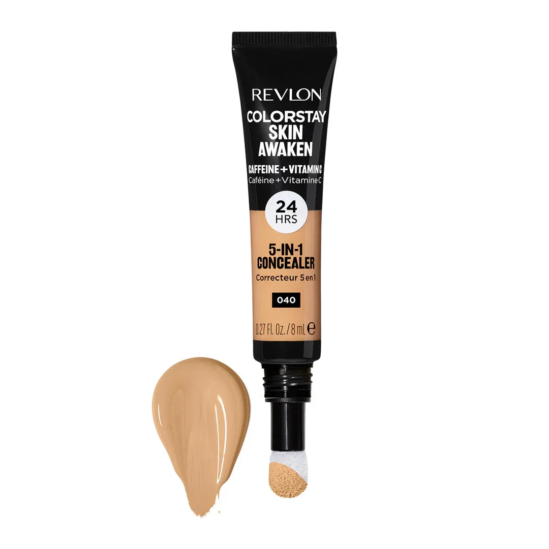 Revlon Colorstay Skin Awaken 5-in-1 Concealer shade 040 with 24-hour wear, caffeine + vitamin C formula