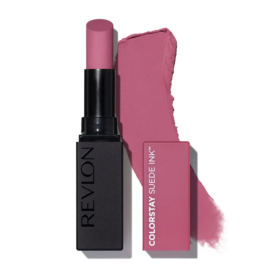 Revlon Colorstay Suede Ink matte lipstick in dusty rose shade with swatch