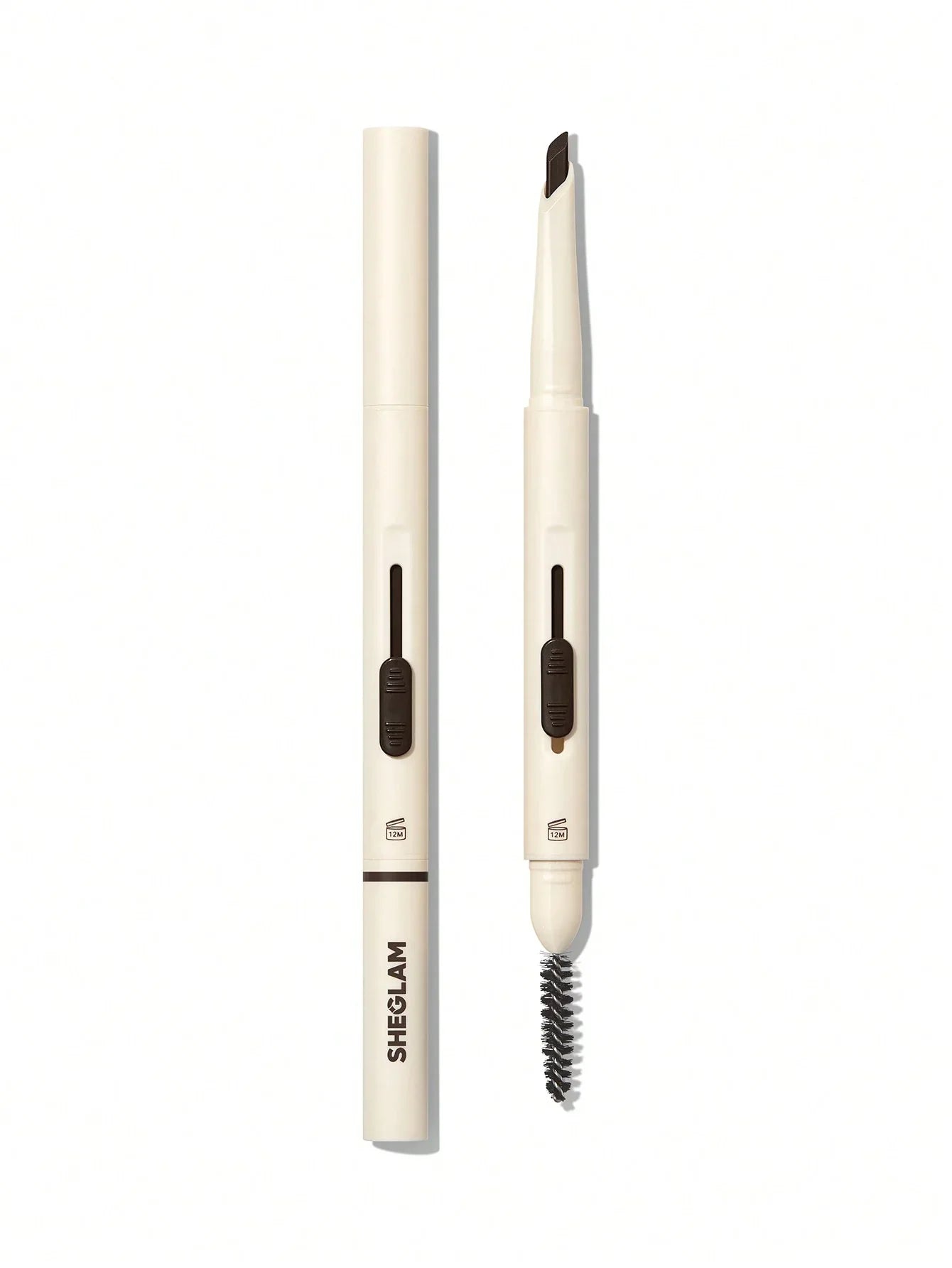 SHEGLAM brow pencil with spoolie brush, creamy brown shade for defined eyebrows