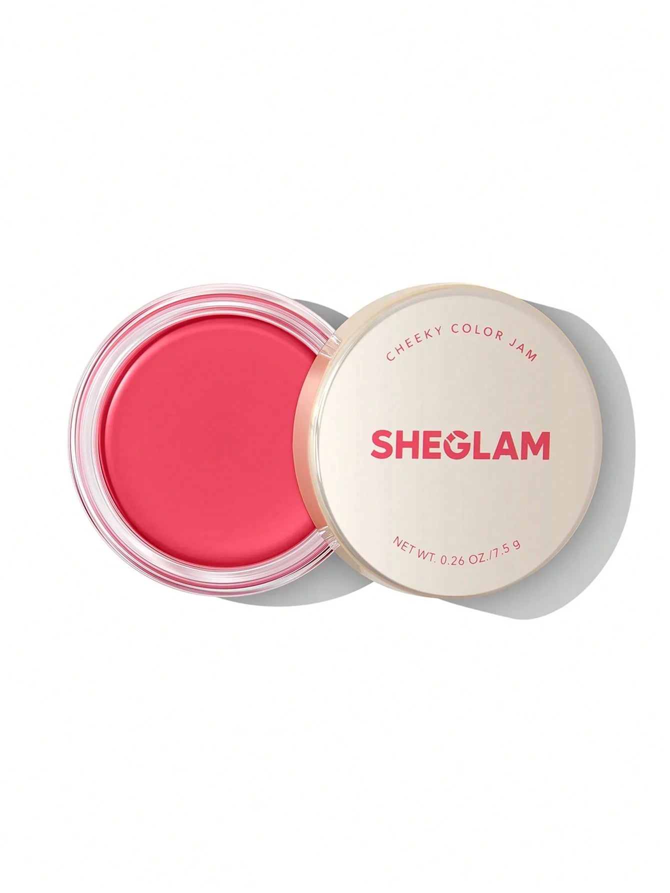 Sheglam Cheeky Color Jam blush in vibrant pink, cosmetic makeup product