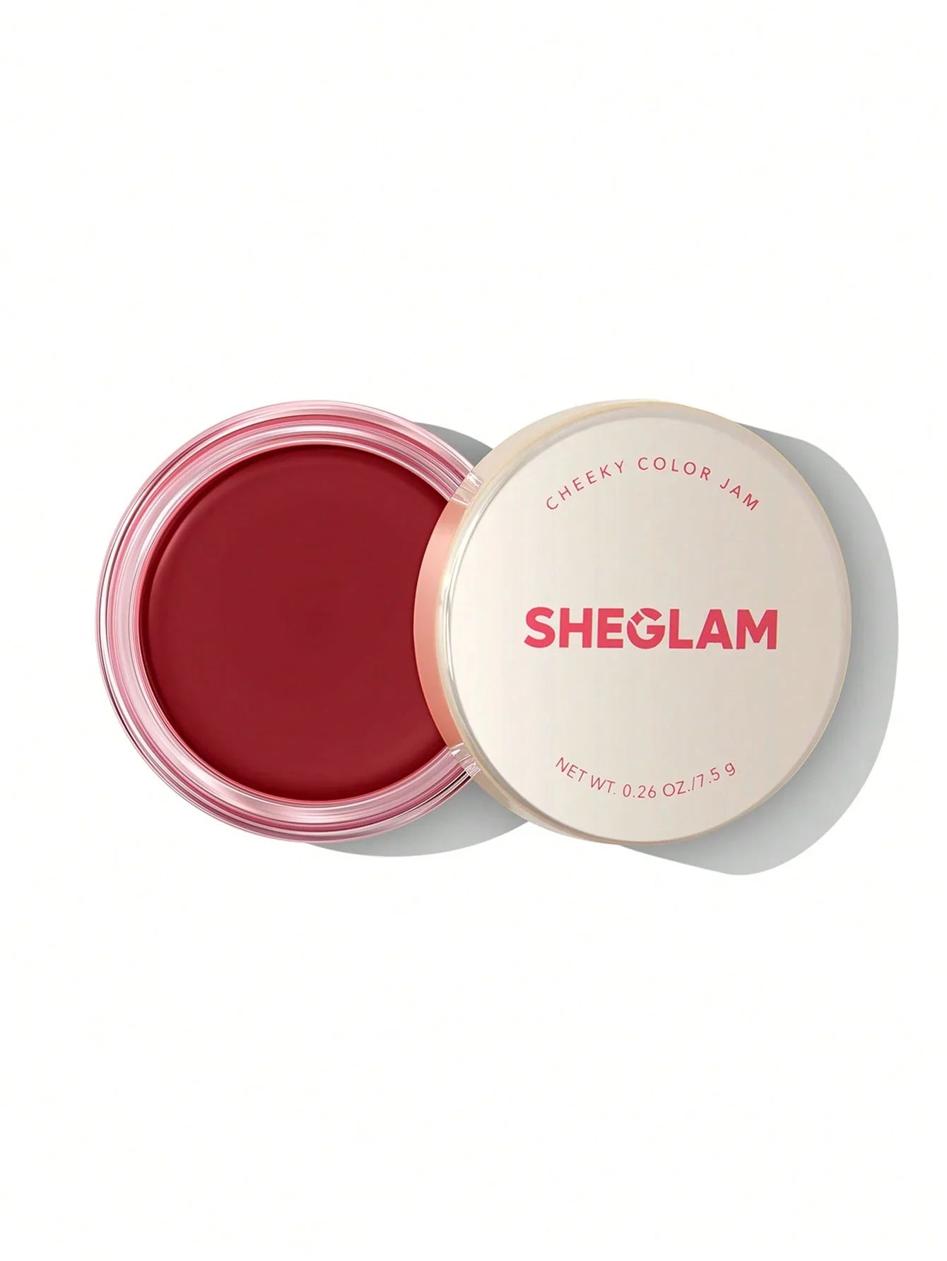 Sheglam Cheeky Color Jam creamy blush in rich red shade, beauty makeup product