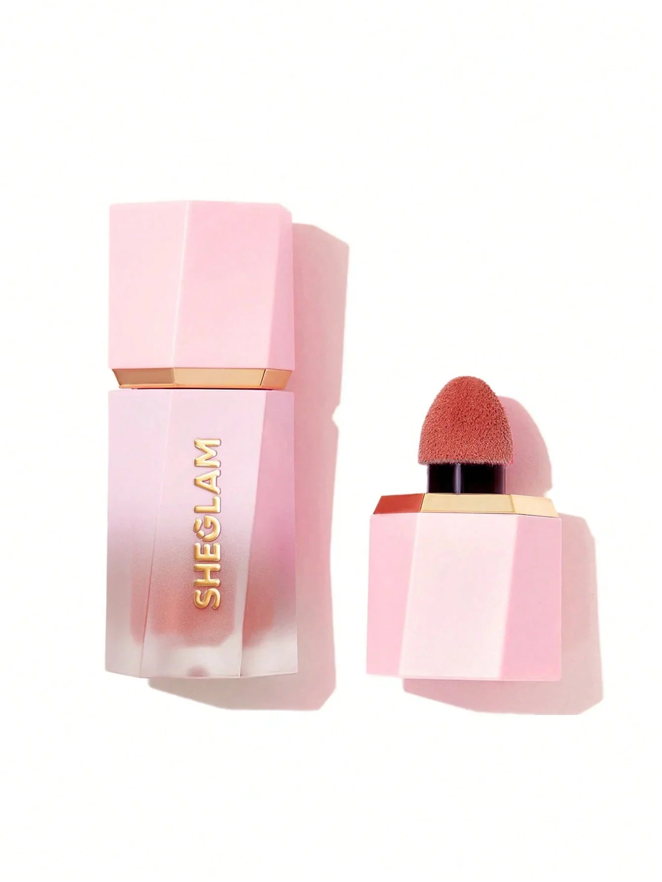 Sheglam pink liquid lipstick with sponge applicator, beauty makeup product