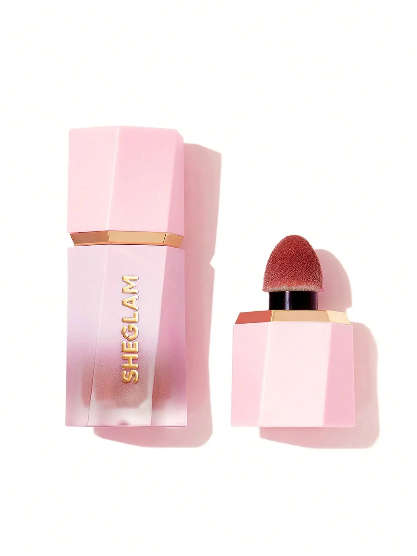 Sheglam pink lipstick with sponge applicator, beauty cosmetics for lips