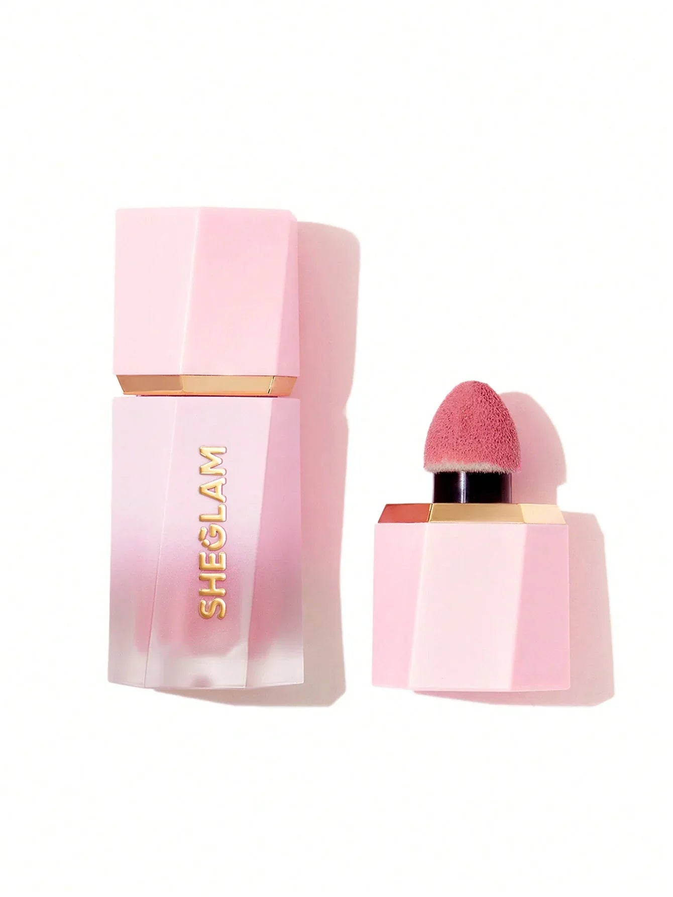 Sheglam pink cushion blush with applicator, beauty makeup product