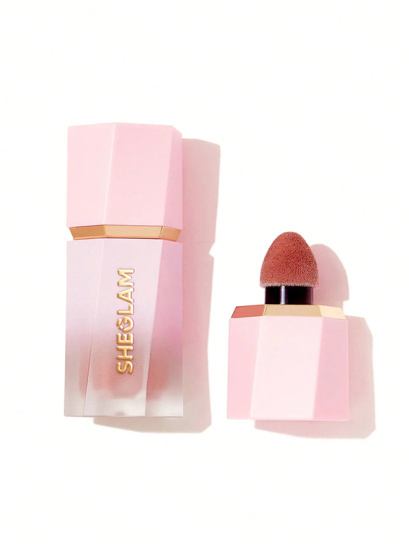 Sheglam pink lip gloss with applicator, beauty makeup product