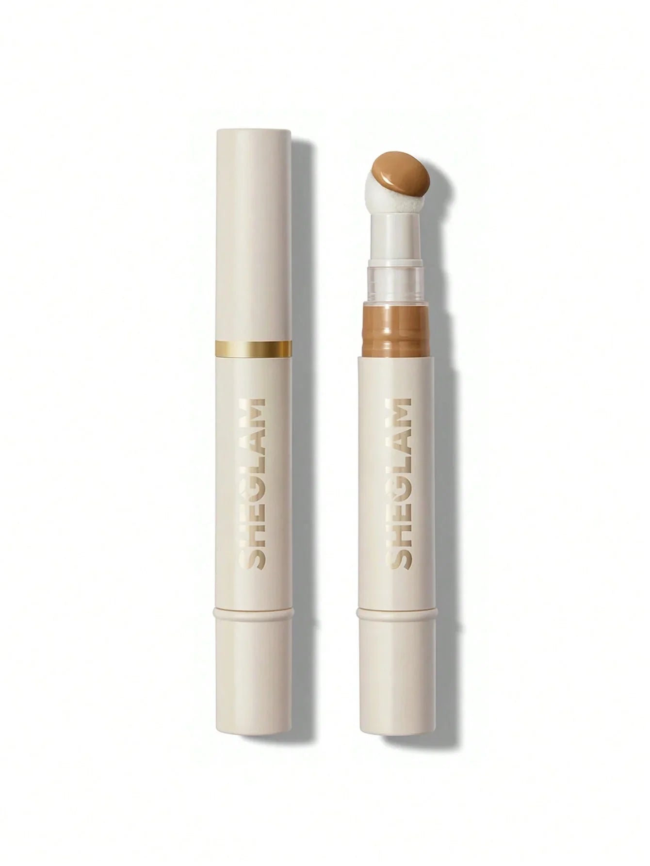 Sheglam concealer stick with sponge applicator, creamy beige tone for flawless coverage