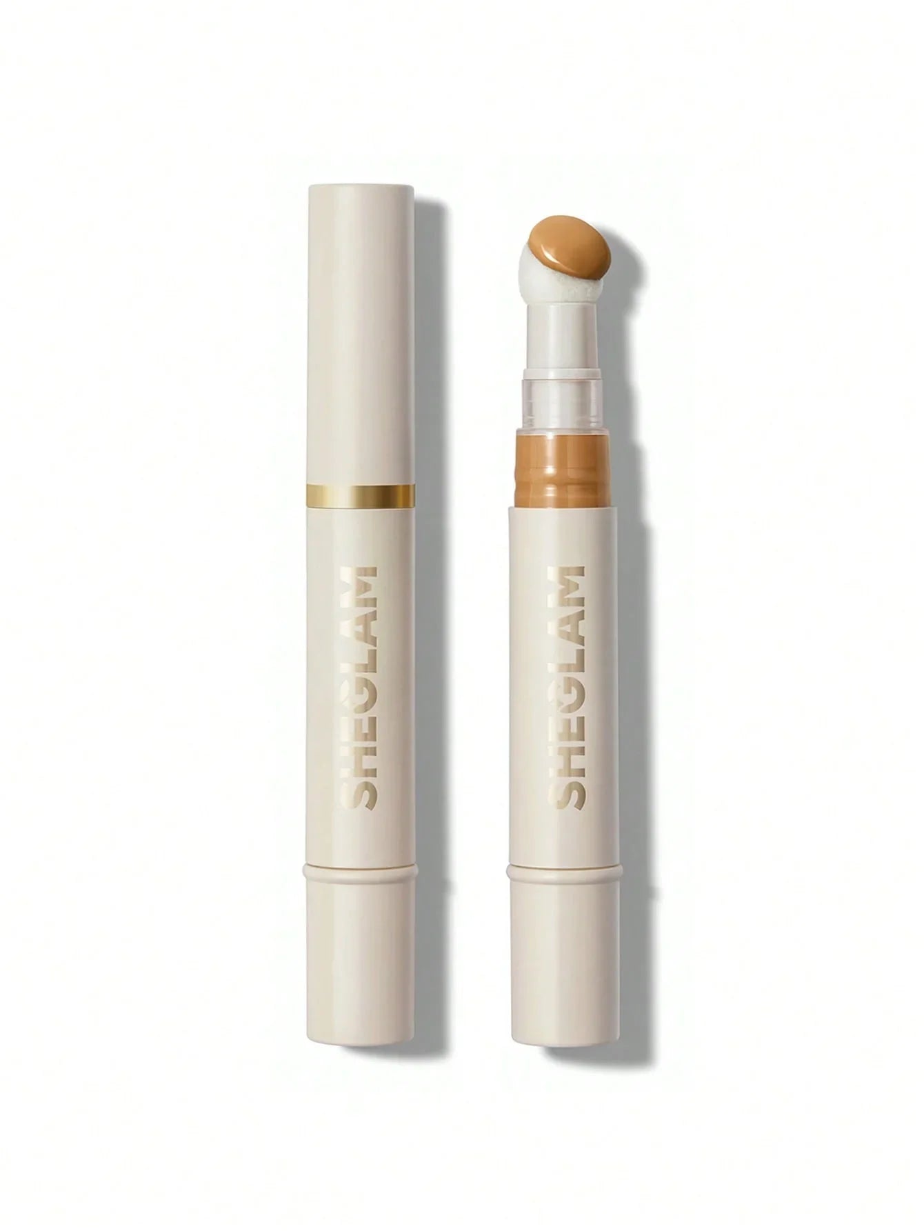 Sheglam concealer stick with sponge applicator, creamy beige formula for flawless coverage