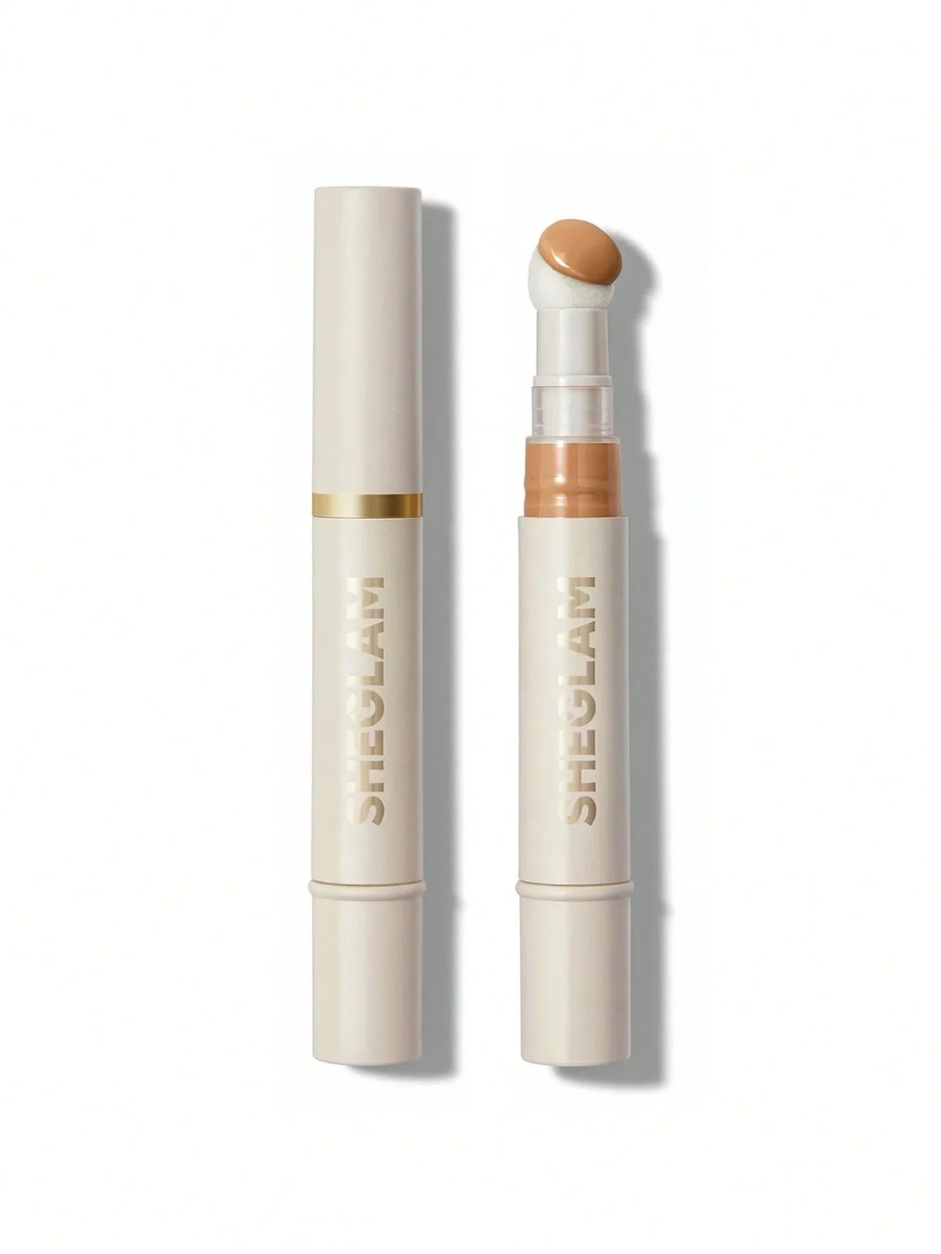 Sheglam concealer stick with sponge applicator, creamy beige formula for flawless coverage