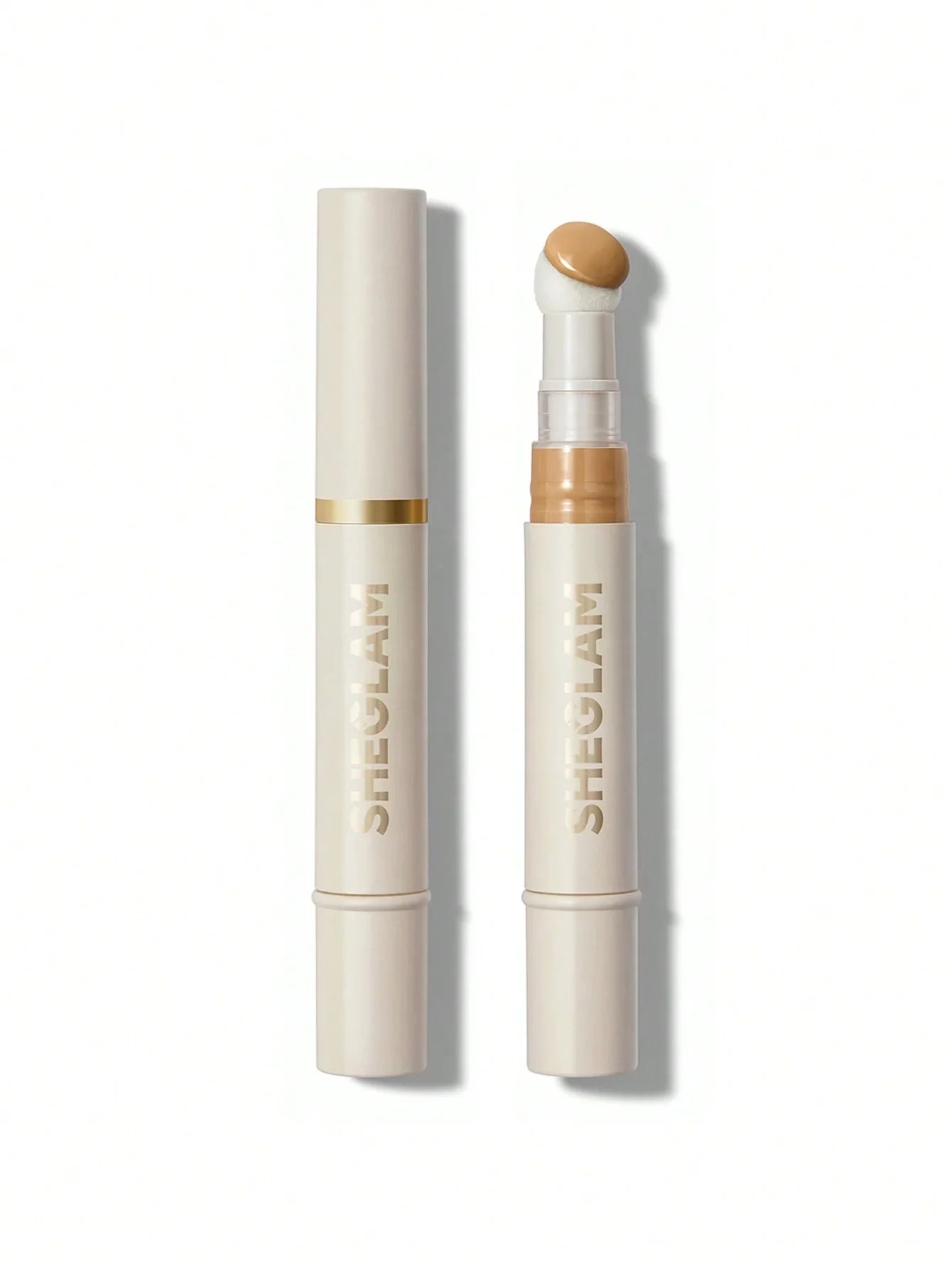 Sheglam concealer stick with sponge applicator, creamy beige formula for flawless coverage