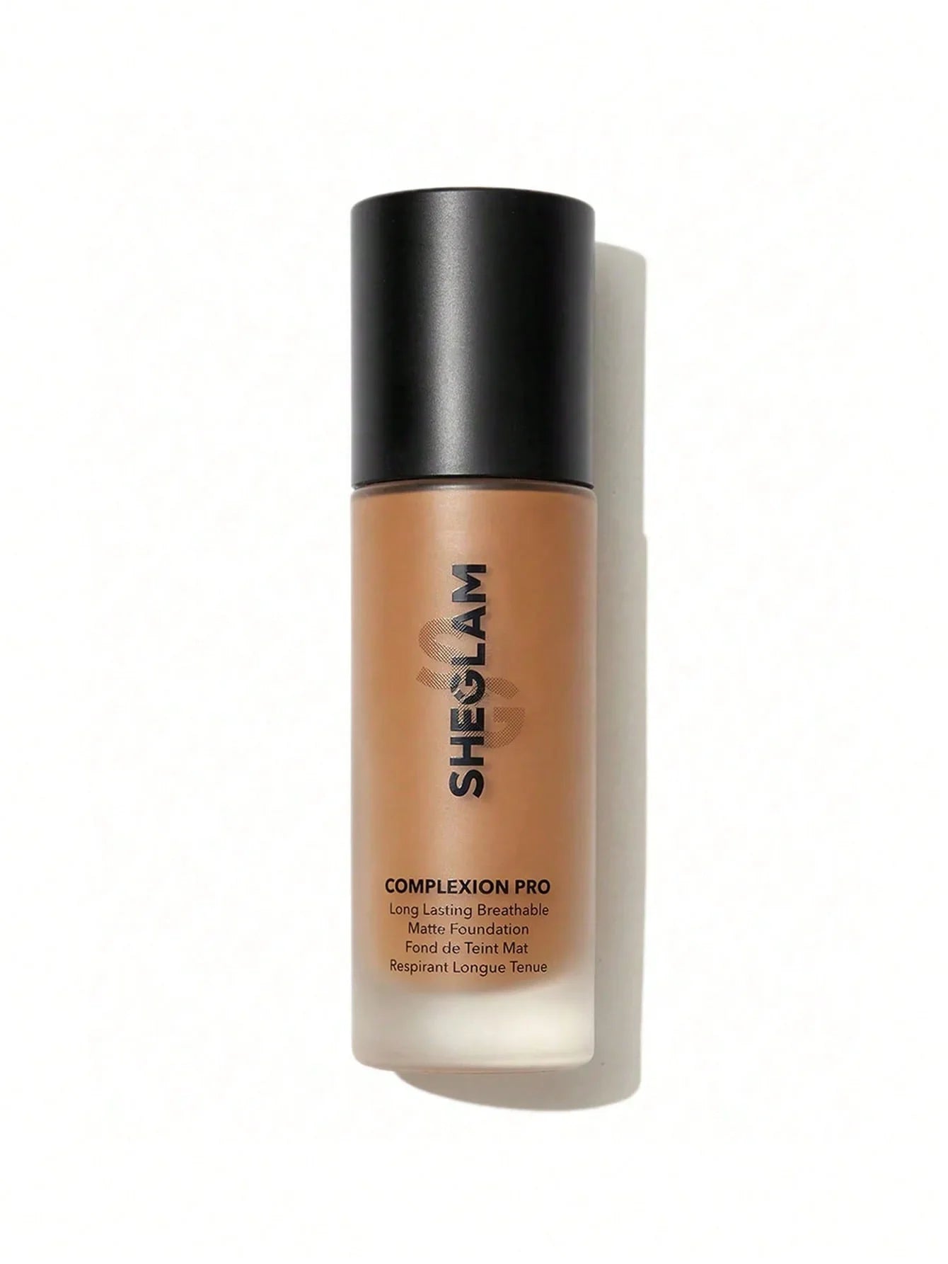 Sheglam Complexion Pro long lasting breathable matte foundation bottle on white background