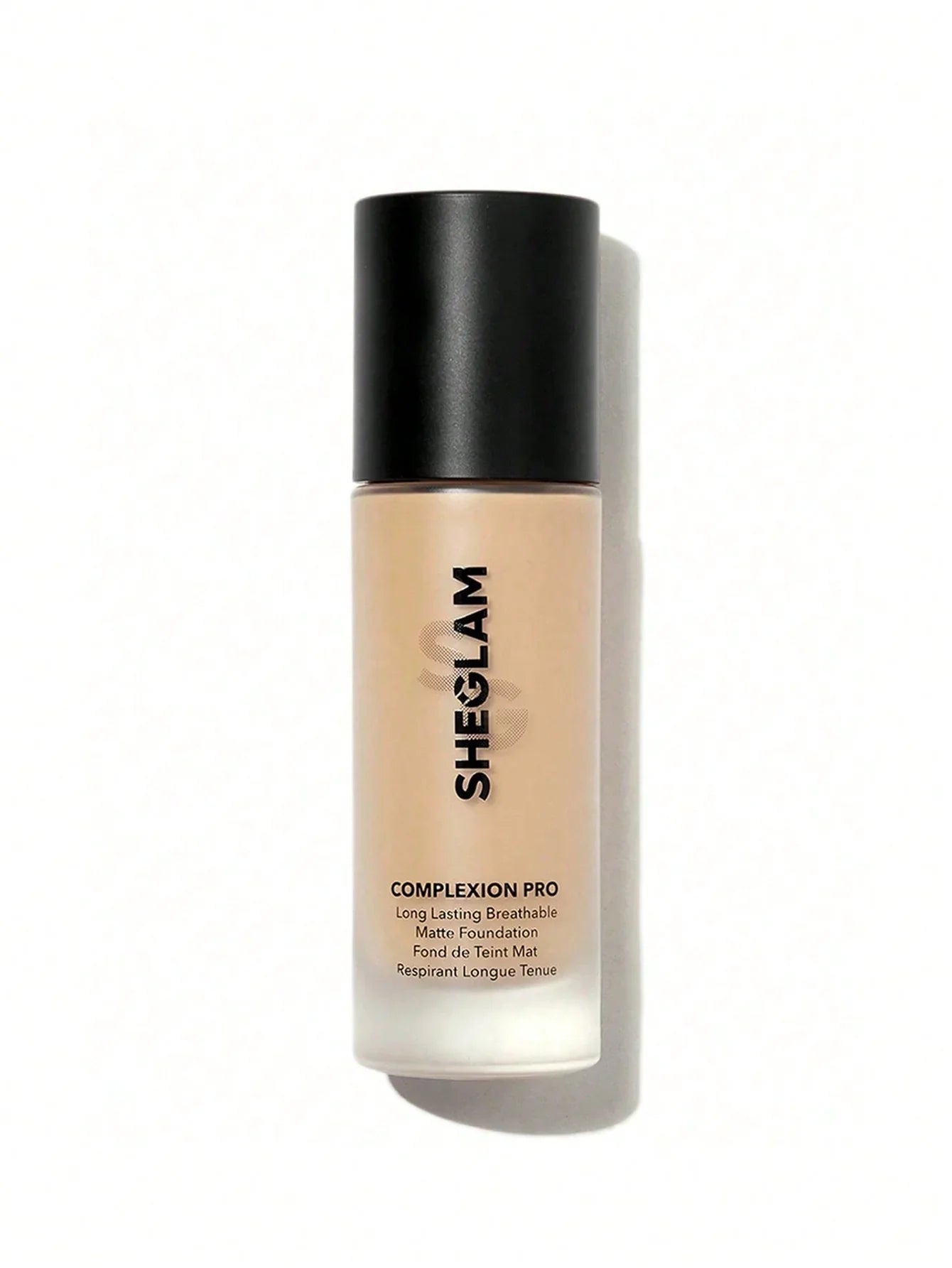 Sheglam Complexion Pro long lasting breathable matte foundation bottle on white background