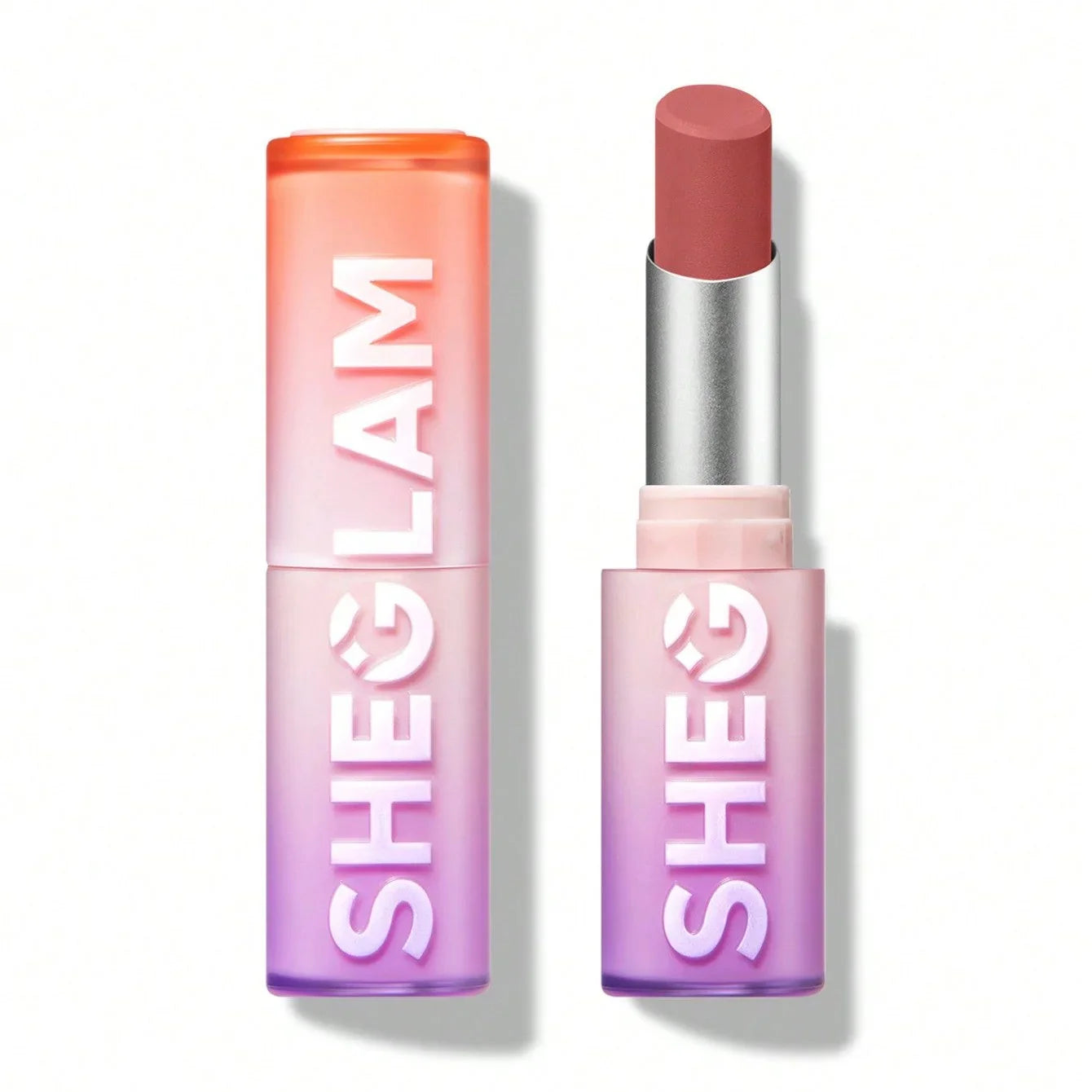 Sheglam matte lipstick in pink shade with gradient tube, beauty cosmetics for lips