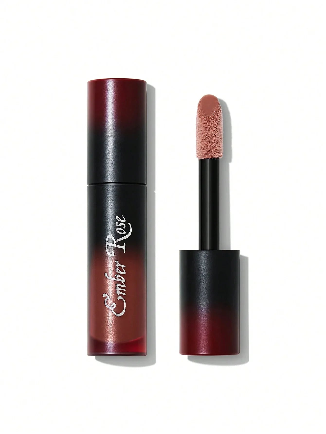 Ember Rose liquid lipstick with gradient packaging and applicator