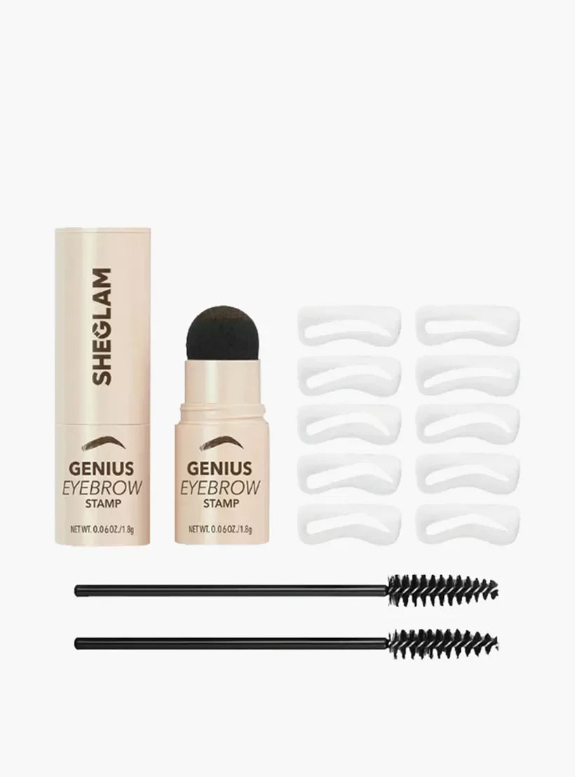 Sheglam Genius Eyebrow Stamp with applicator, stencils, and spoolies for precise brow makeup