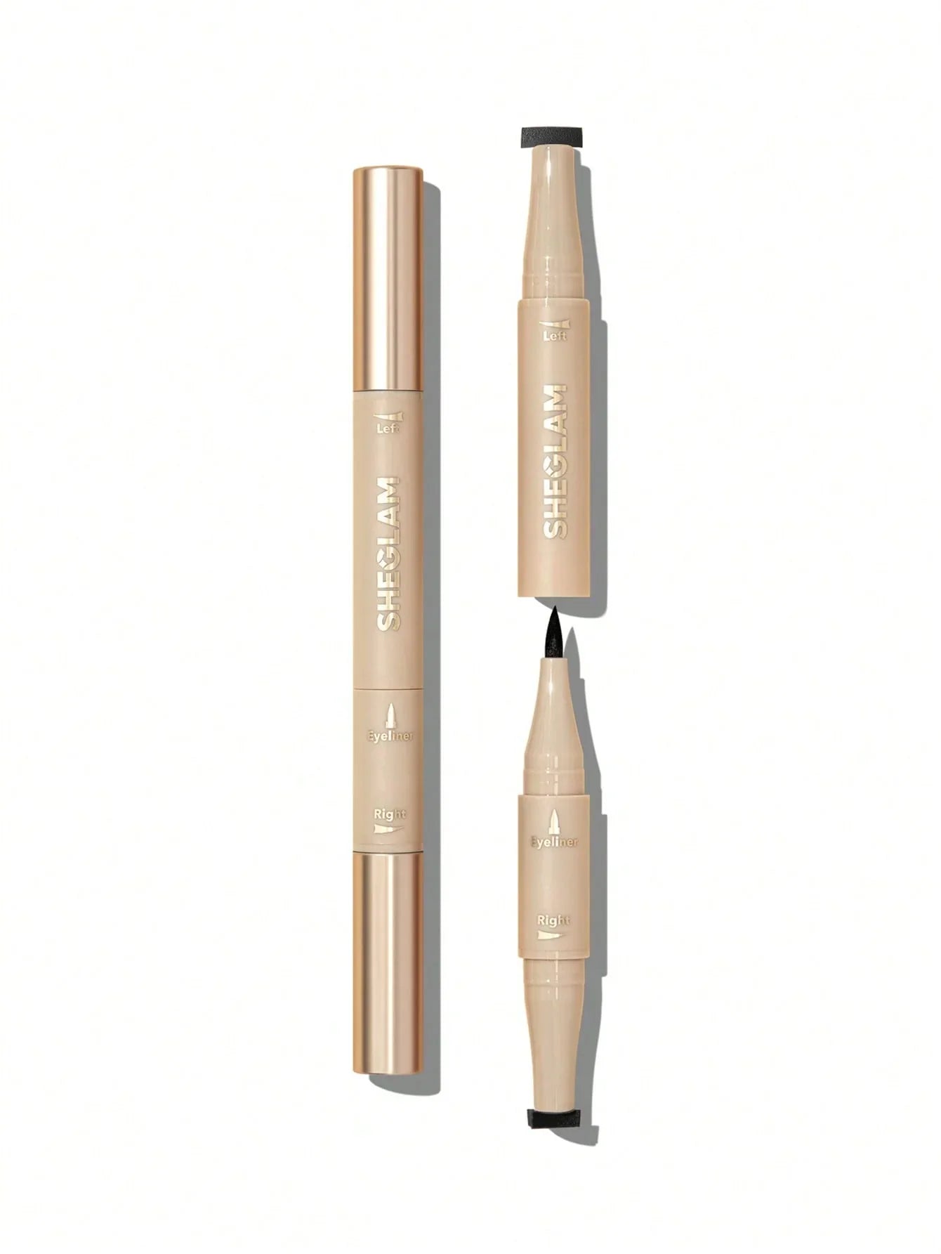 SHEGLAM dual-ended eyeliner pen with left and right applicators for precise eye makeup